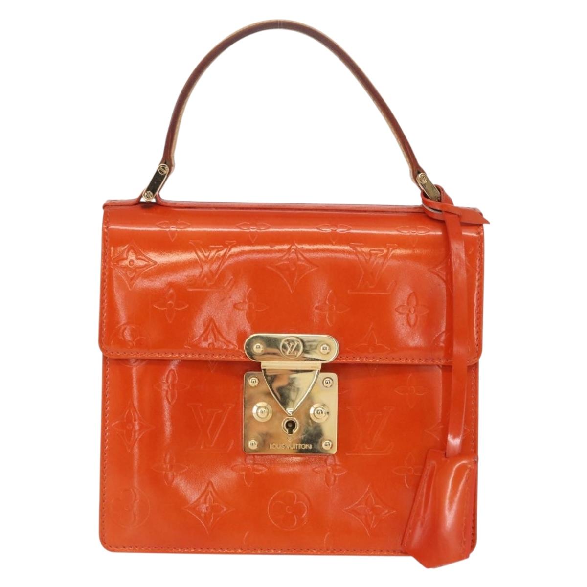 LOUIS VUITTON Monogram Vernis Spring Street Hand Bag Orange M91025 Auth 158151