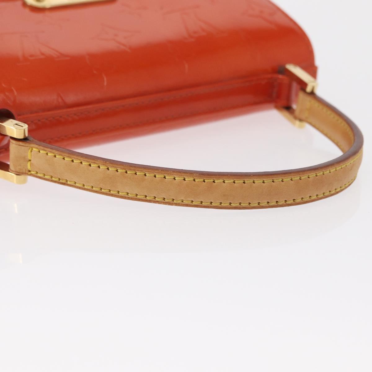 LOUIS VUITTON Monogram Vernis Spring Street Hand Bag Orange M91025 Auth 158151