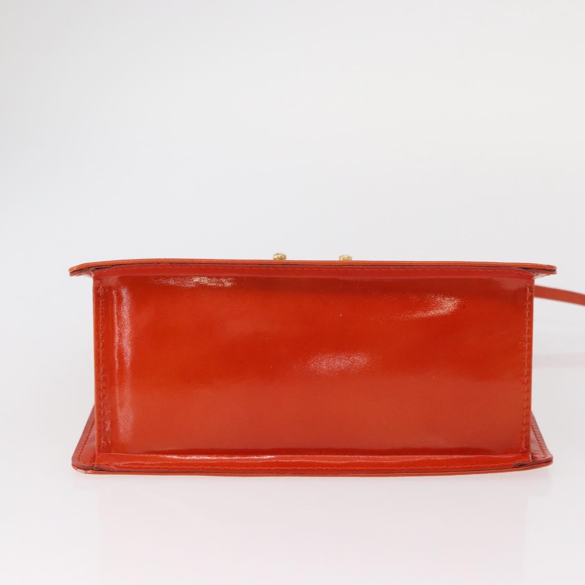 LOUIS VUITTON Monogram Vernis Spring Street Hand Bag Orange M91025 Auth 158151