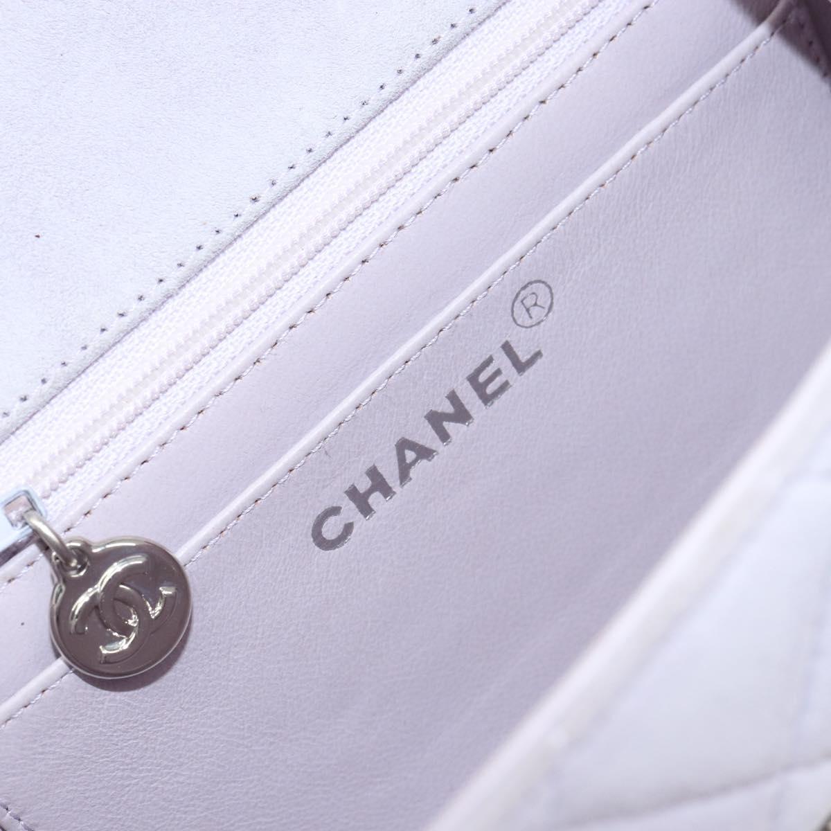 CHANEL Matelasse Hand Bag Suede Purple Silver CC Auth 158159