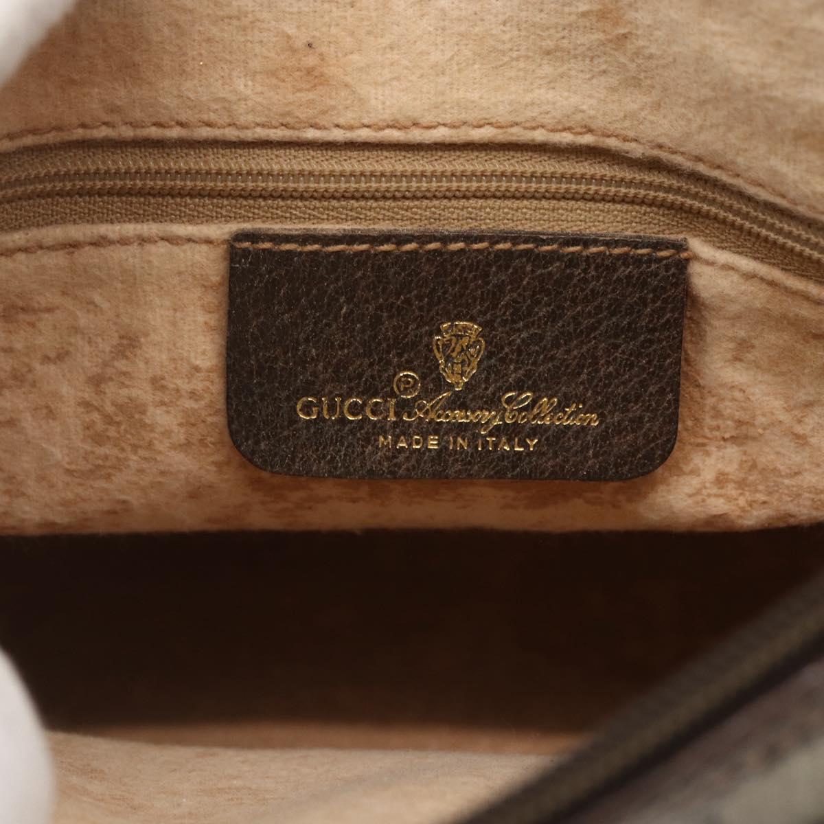 GUCCI GG Supreme Web Sherry Line Bag PVC Beige Gold 164 02 077 Auth 158162