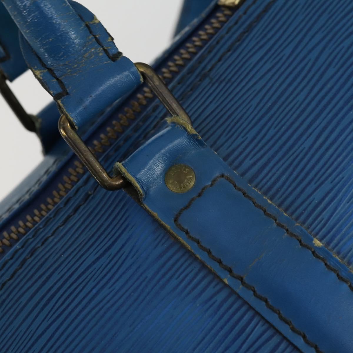 LOUIS VUITTON Epi Keepall 50 Boston Bag Blue M42965 LV Auth 158166