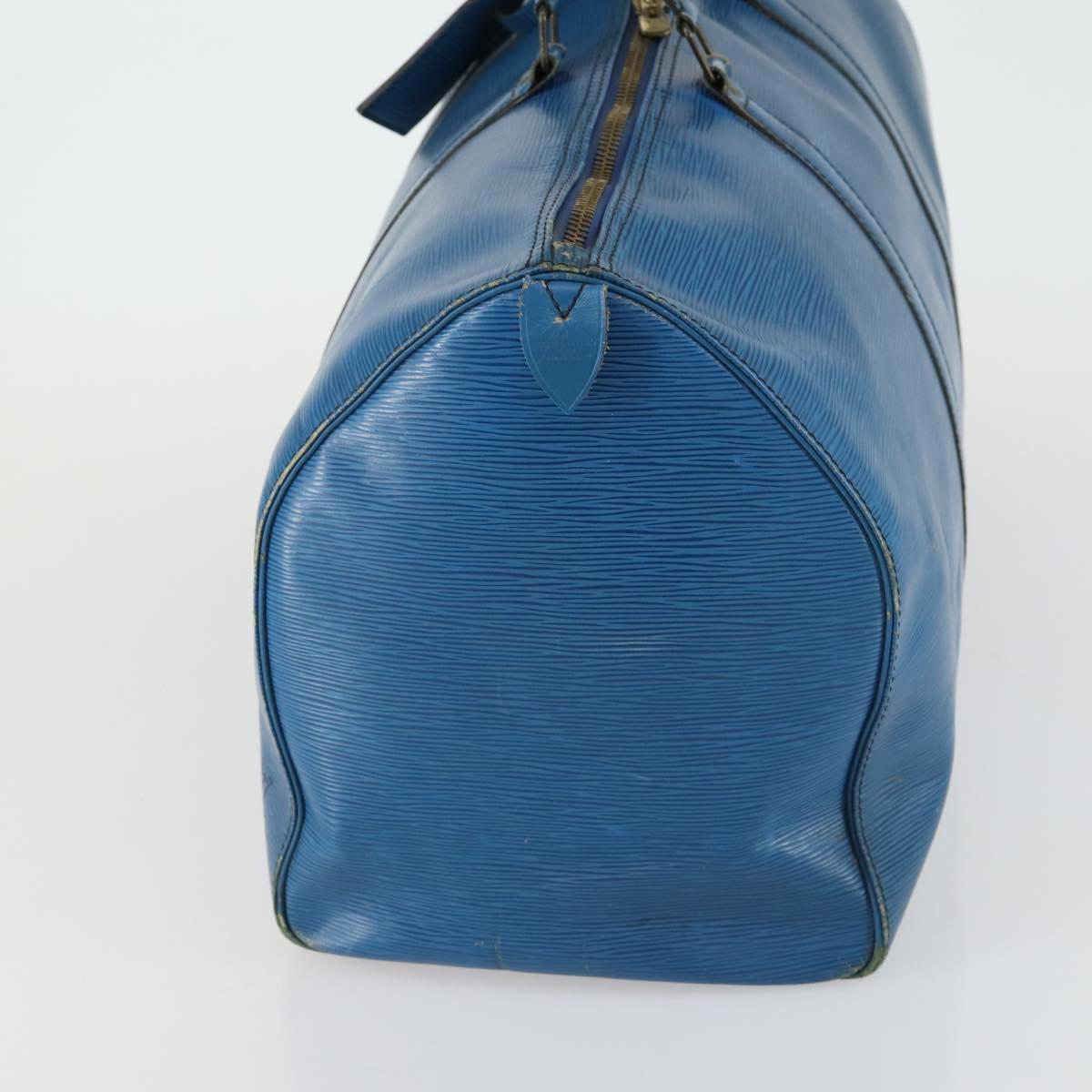 LOUIS VUITTON Epi Keepall 50 Boston Bag Blue M42965 LV Auth 158166