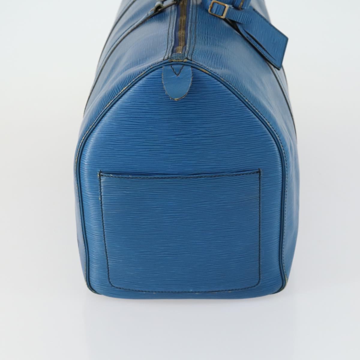 LOUIS VUITTON Epi Keepall 50 Boston Bag Blue M42965 LV Auth 158166