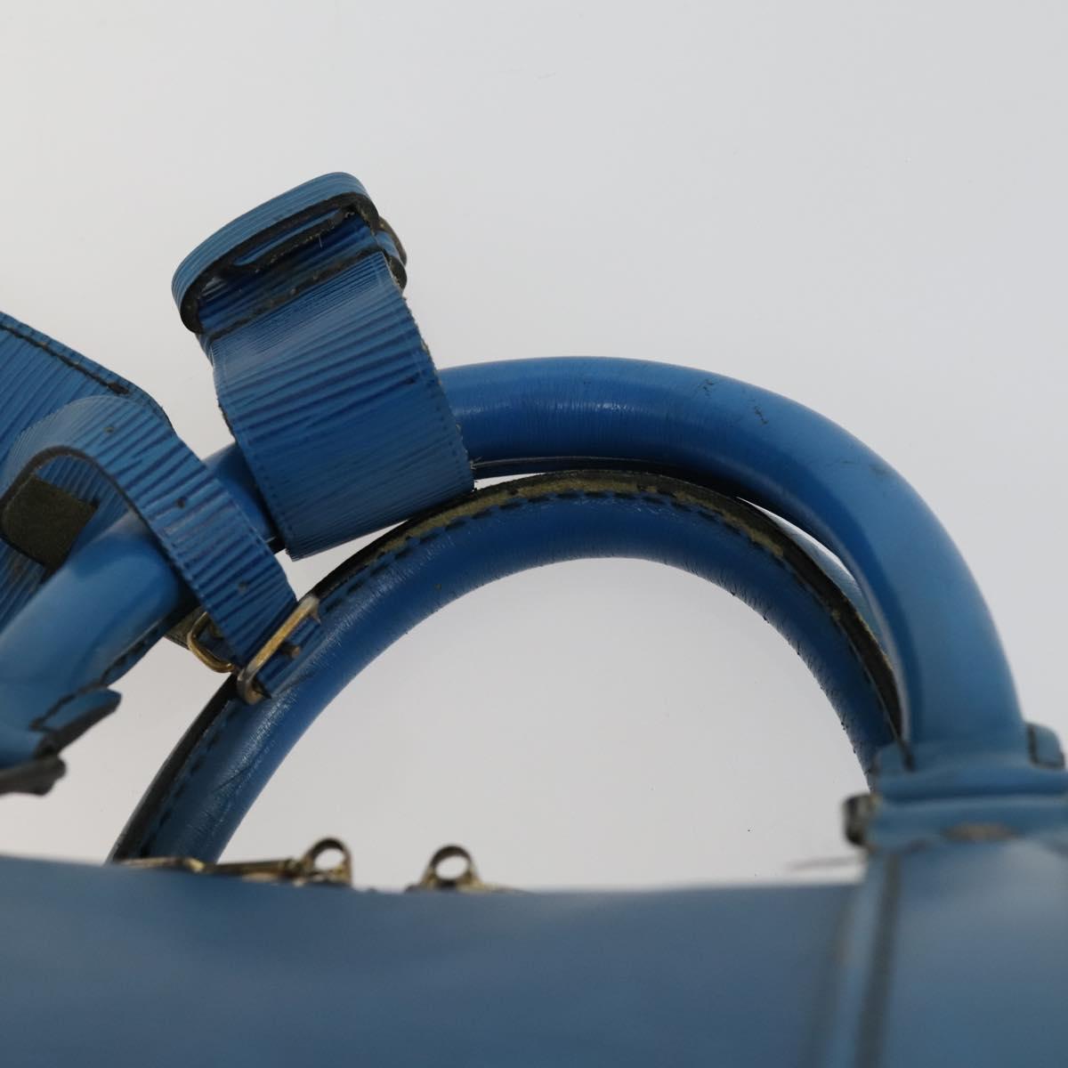 LOUIS VUITTON Epi Keepall 50 Boston Bag Blue M42965 LV Auth 158166