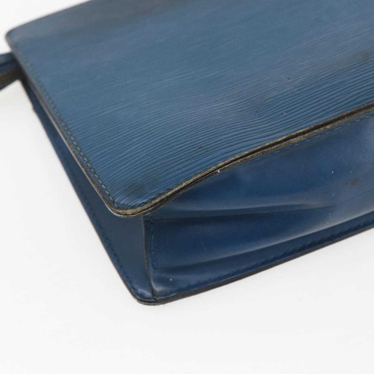 LOUIS VUITTON Epi Pochette Homme Clutch Bag Blue M52522 LV Auth 158167