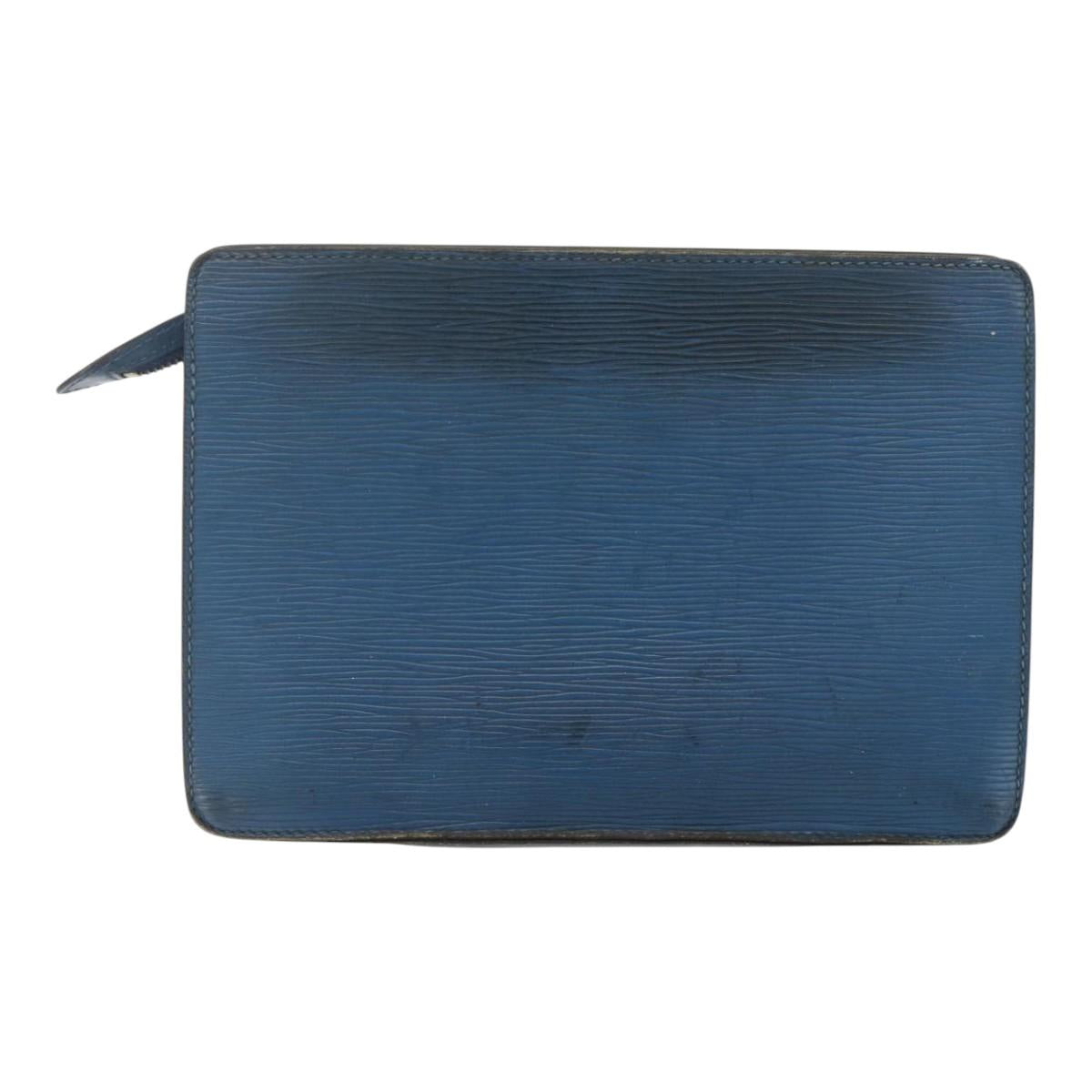 LOUIS VUITTON Epi Pochette Homme Clutch Bag Blue M52522 LV Auth 158167