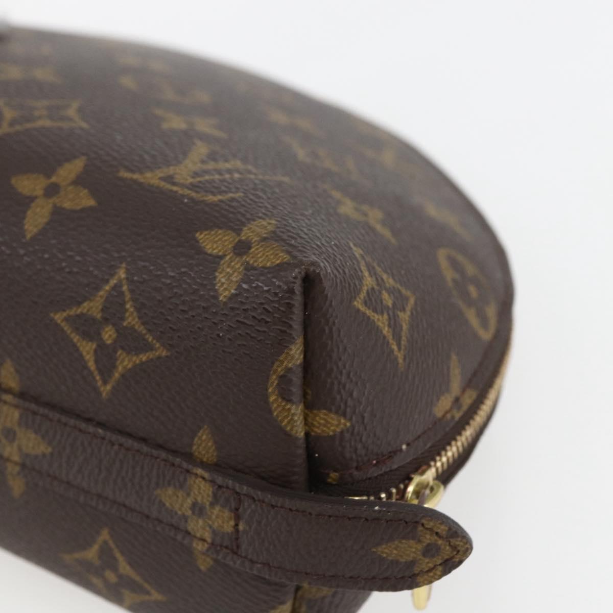 LOUIS VUITTON Monogram Trousse Demi Ronde Cosmetic Pouch M47520 LV Auth 158168