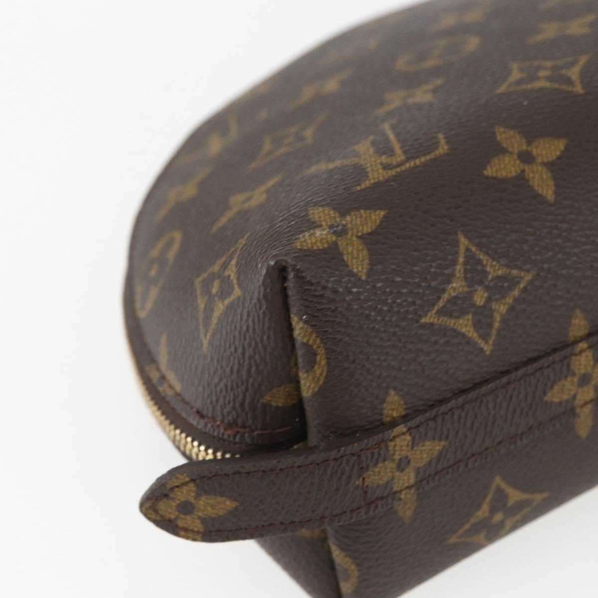 LOUIS VUITTON Monogram Trousse Demi Ronde Cosmetic Pouch M47520 LV Auth 158168