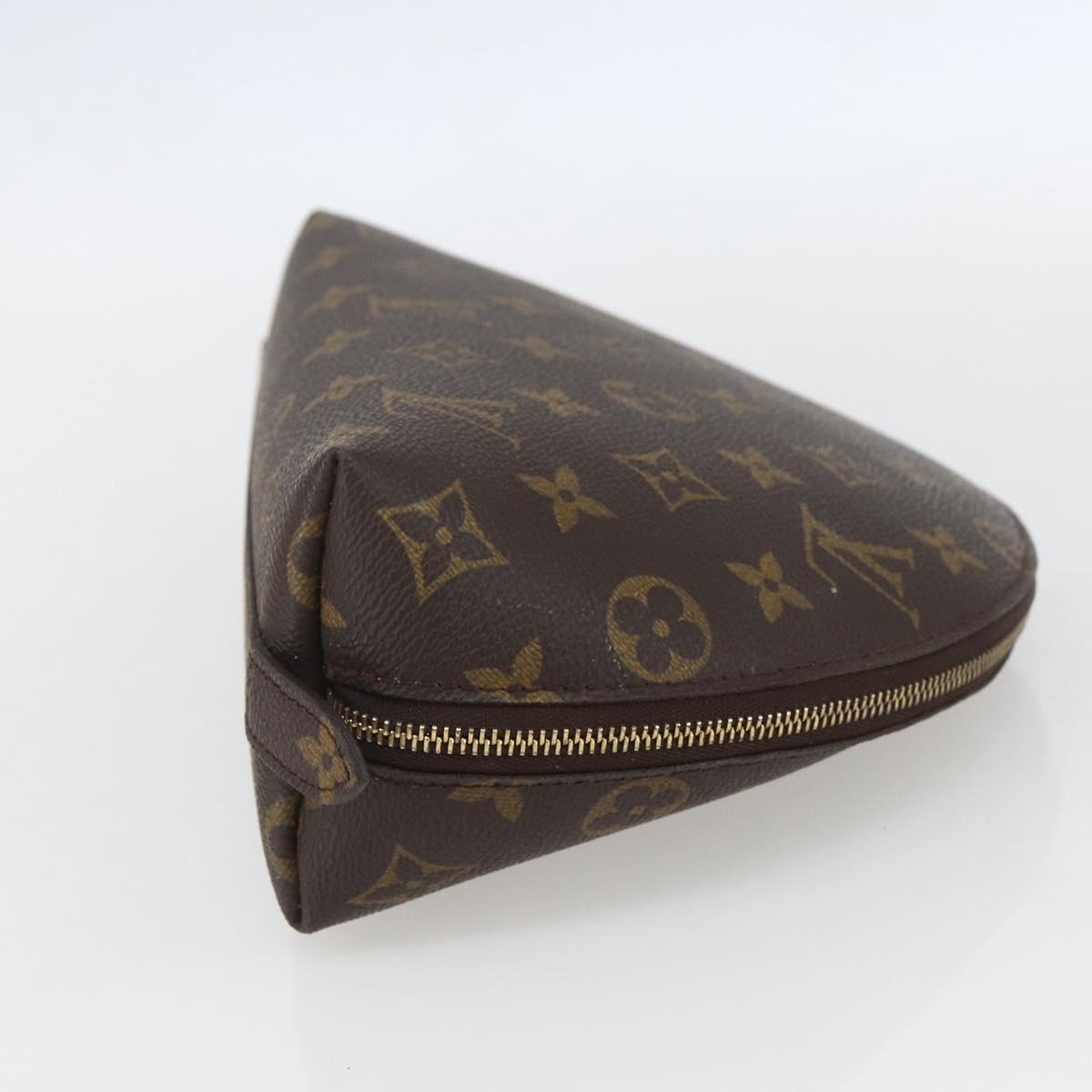 LOUIS VUITTON Monogram Trousse Demi Ronde Cosmetic Pouch M47520 LV Auth 158168