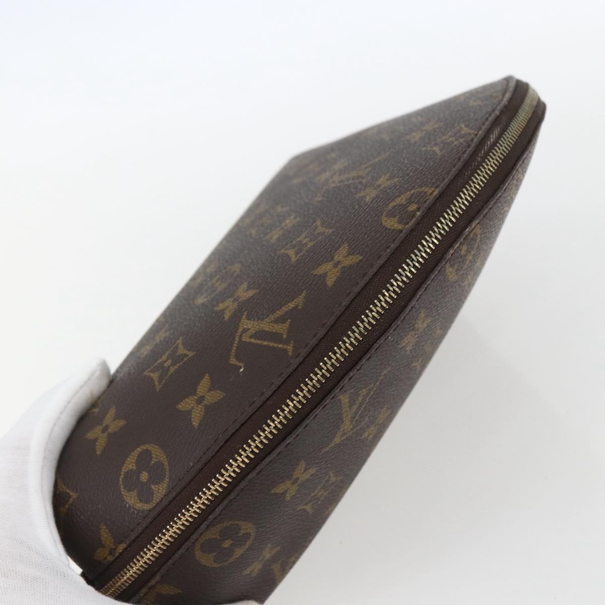 LOUIS VUITTON Monogram Trousse Demi Ronde Cosmetic Pouch M47520 LV Auth 158168