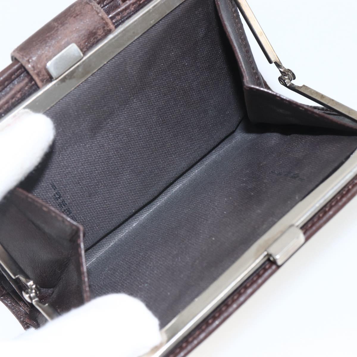 FENDI Zucca Canvas Compact Wallet Black Brown Silver Auth 158172