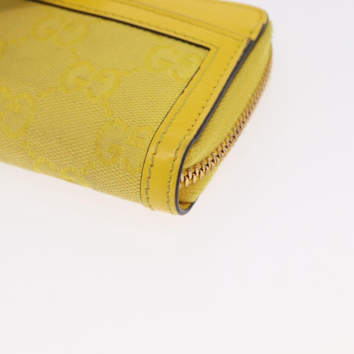 GUCCI GG Canvas Coin Purse Yellow Gold 790037 Auth 158182
