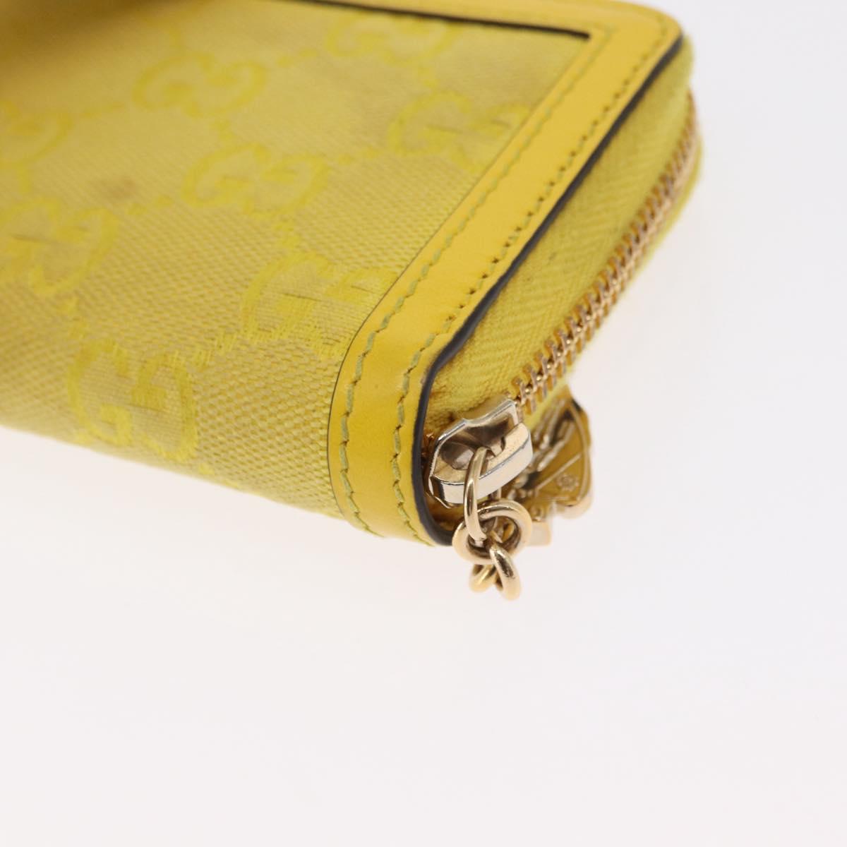 GUCCI GG Canvas Coin Purse Yellow Gold 790037 Auth 158182