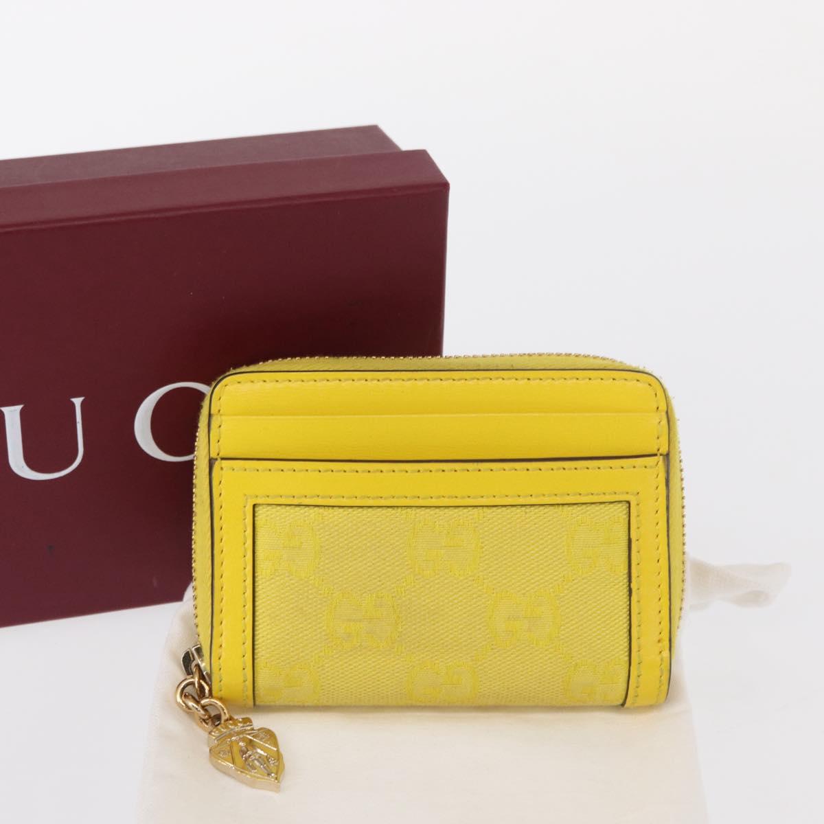 GUCCI GG Canvas Coin Purse Yellow Gold 790037 Auth 158182