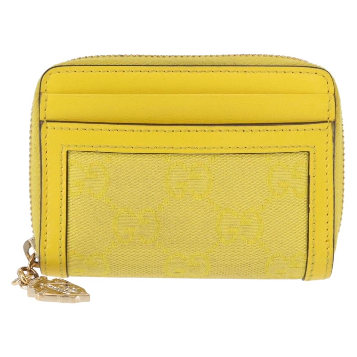 GUCCI GG Canvas Coin Purse Yellow Gold 790037 Auth 158182