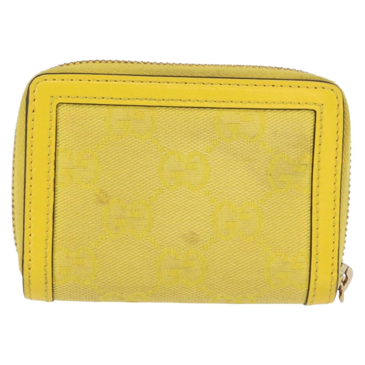 GUCCI GG Canvas Coin Purse Yellow Gold 790037 Auth 158182