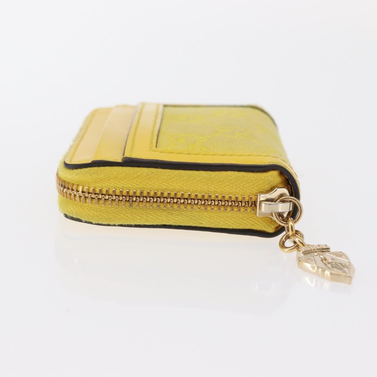 GUCCI GG Canvas Coin Purse Yellow Gold 790037 Auth 158182
