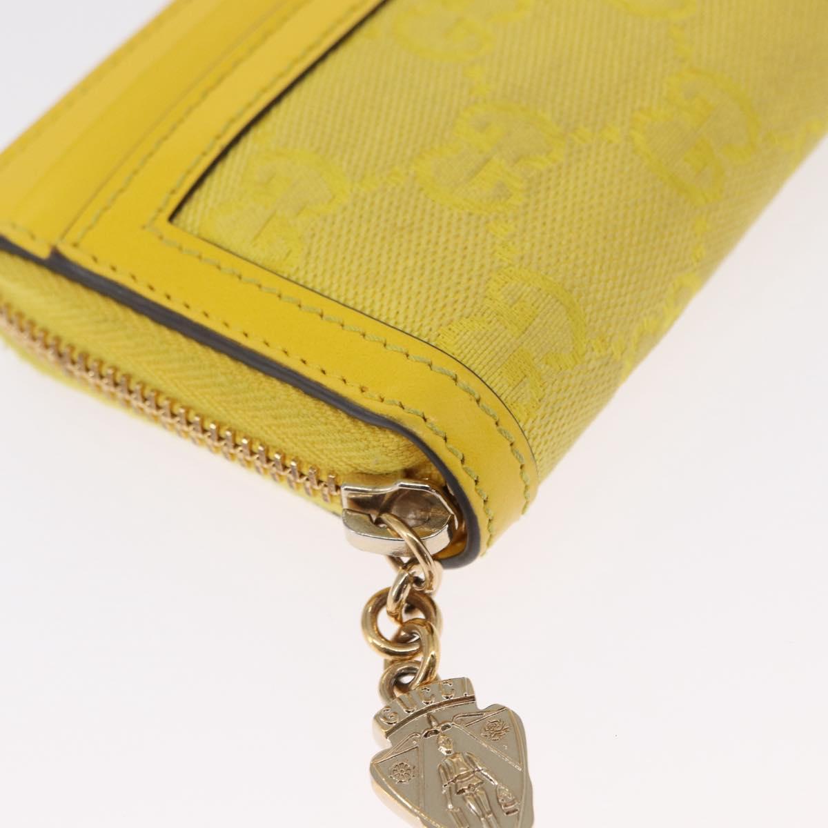 GUCCI GG Canvas Coin Purse Yellow Gold 790037 Auth 158182