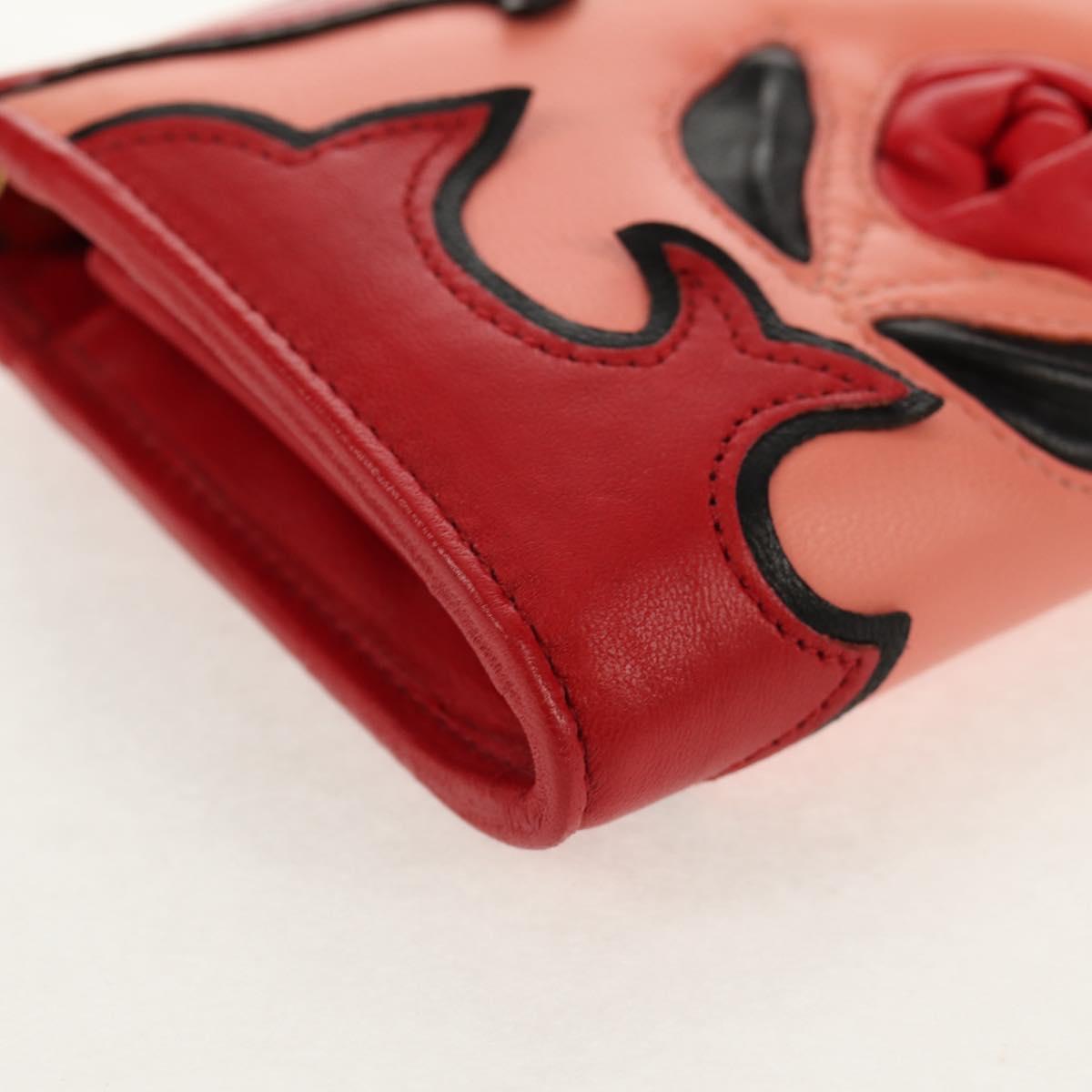 Miu Miu Wallet Leather Red Gold Auth 158185V