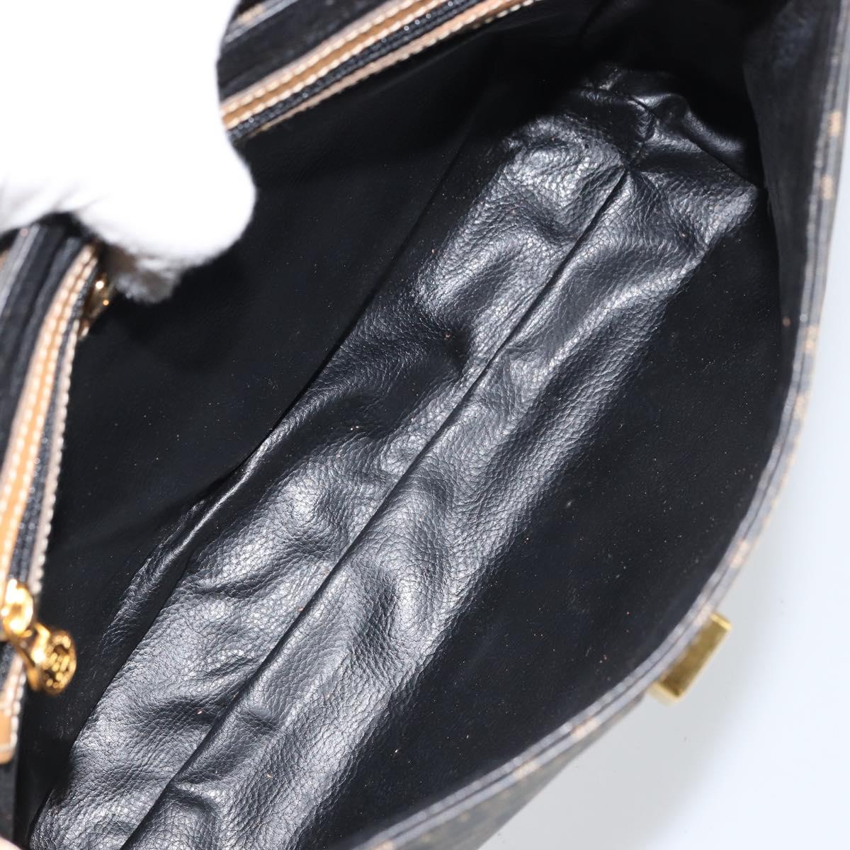 FENDI Zucca Canvas Hand Bag PVC Brown Black Auth 158200