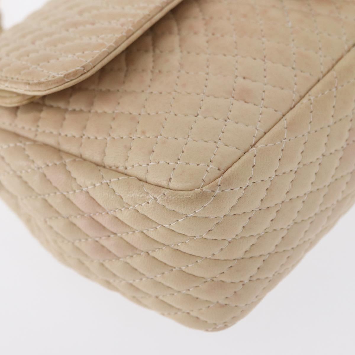 BALLY Chain Shoulder Bag Leather Ivory Gold Auth 158205