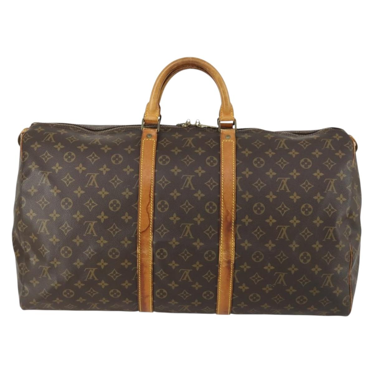 LOUIS VUITTON Monogram Keepall 55 Boston Bag L008 LV Auth 158208