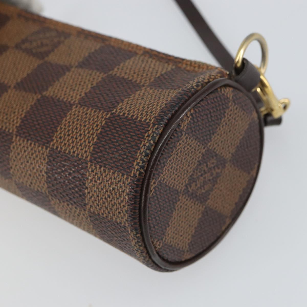 LOUIS VUITTON Damier Ebene Papillon Pouch LV Auth 158213