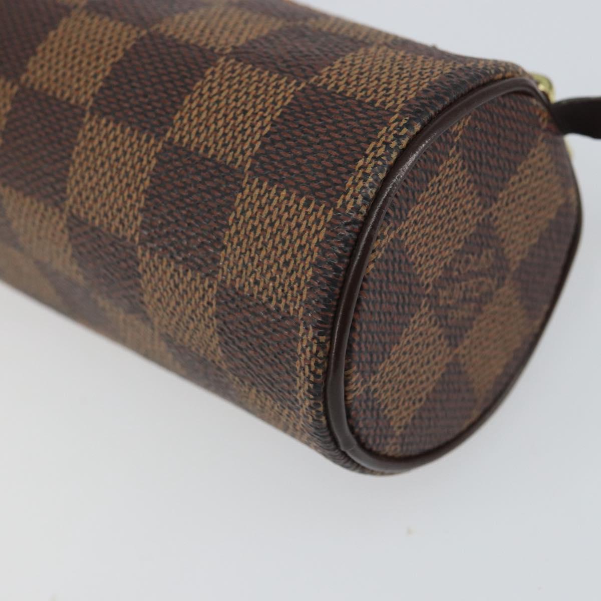LOUIS VUITTON Damier Ebene Papillon Pouch LV Auth 158213