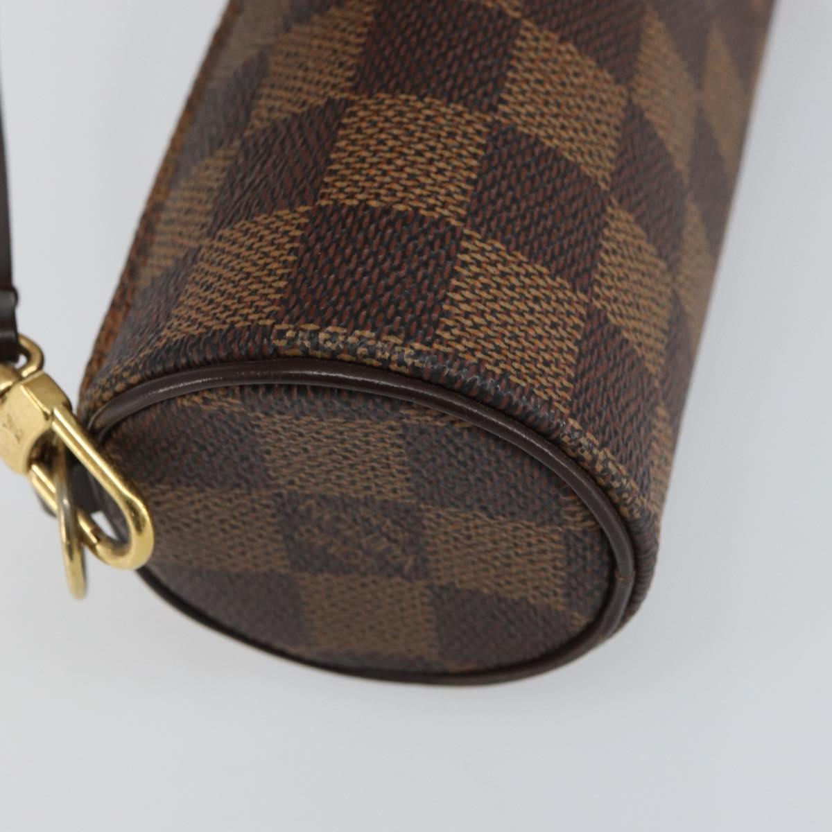 LOUIS VUITTON Damier Ebene Papillon Pouch LV Auth 158213