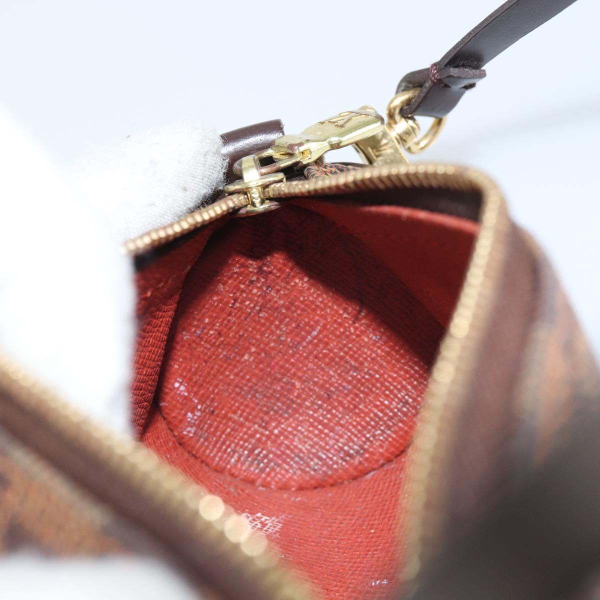 LOUIS VUITTON Damier Ebene Papillon Pouch LV Auth 158213