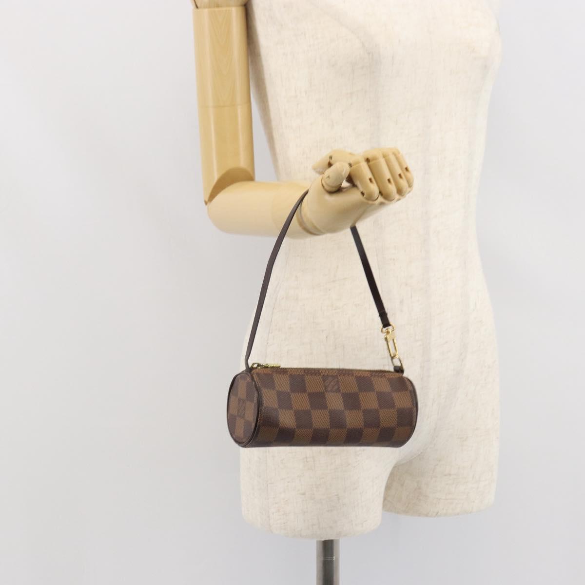 LOUIS VUITTON Damier Ebene Papillon Pouch LV Auth 158213