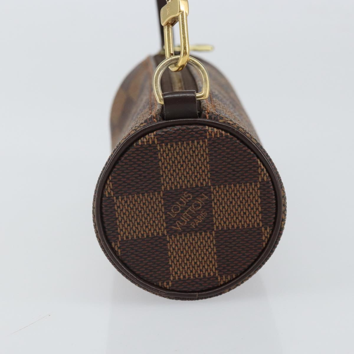 LOUIS VUITTON Damier Ebene Papillon Pouch LV Auth 158213
