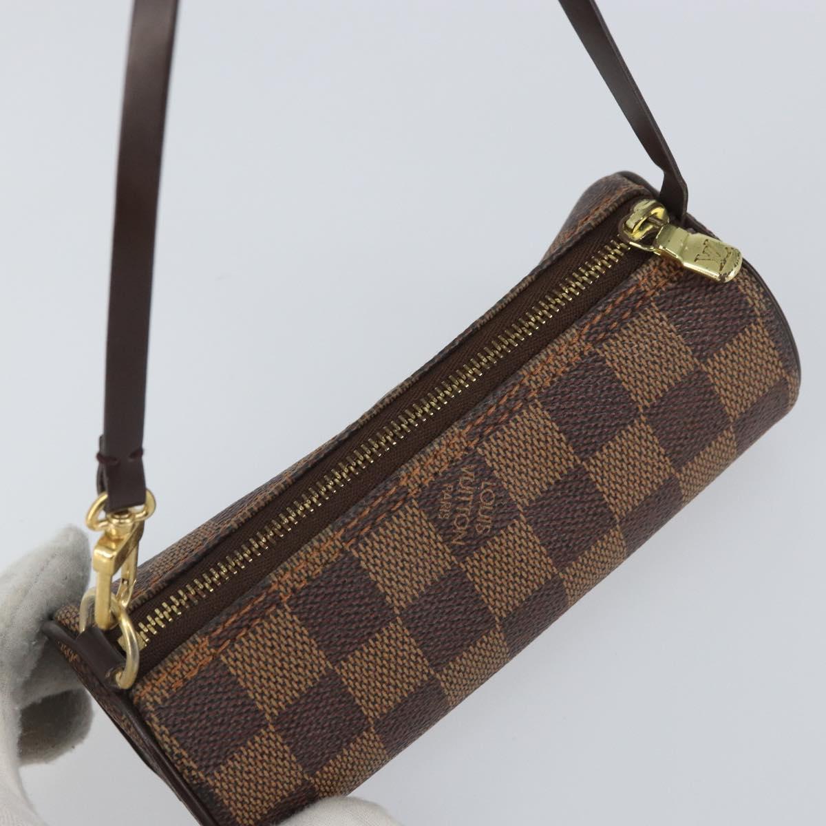 LOUIS VUITTON Damier Ebene Papillon Pouch LV Auth 158213