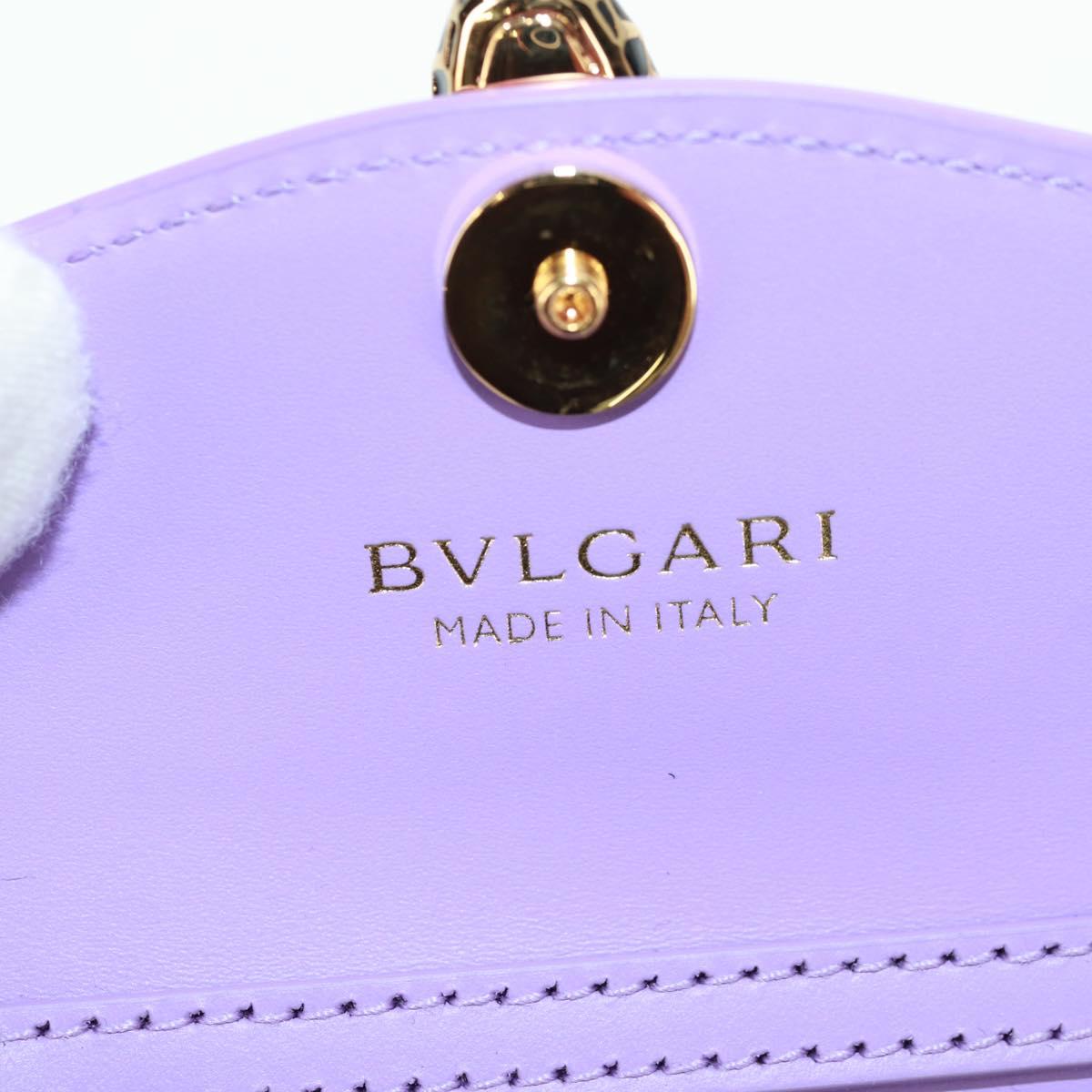 BVLGARI Bag Charm Leather Purple Auth 158218SM