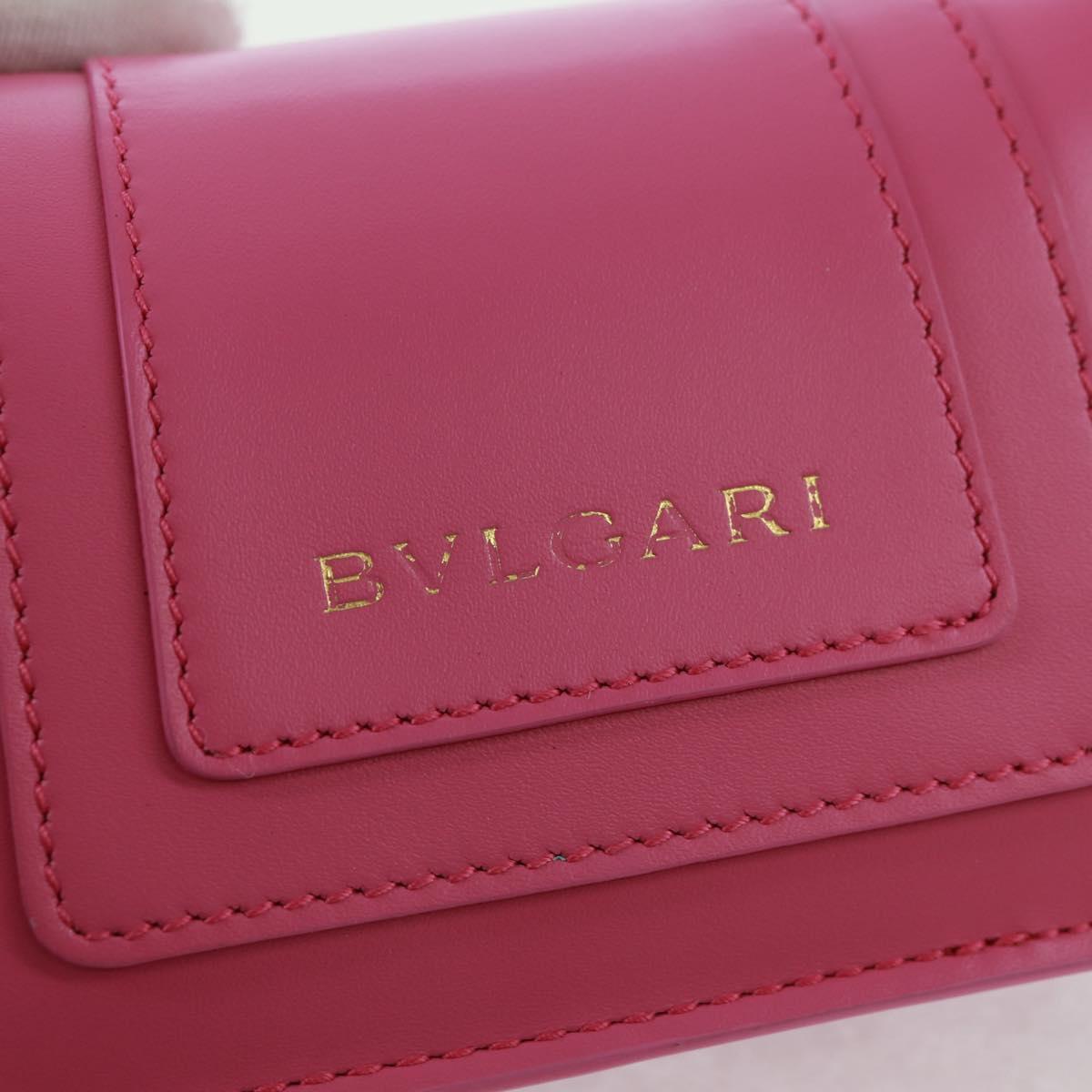 BVLGARI Bag Charm Leather Pink Auth 158219SM