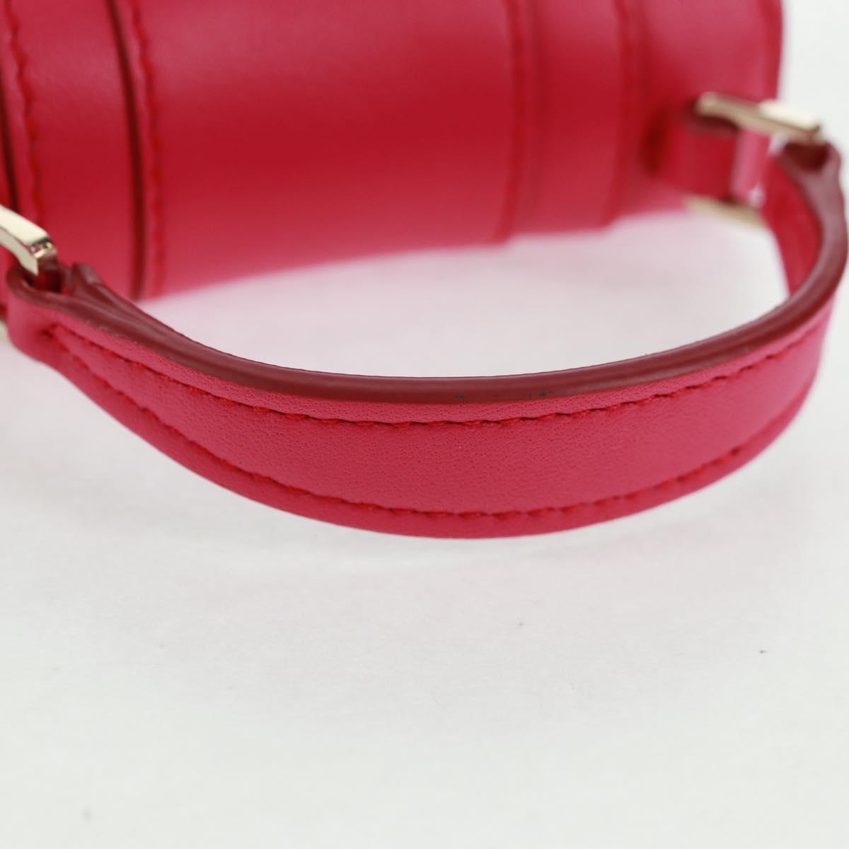 BVLGARI Bag Charm Leather Pink Auth 158220SM