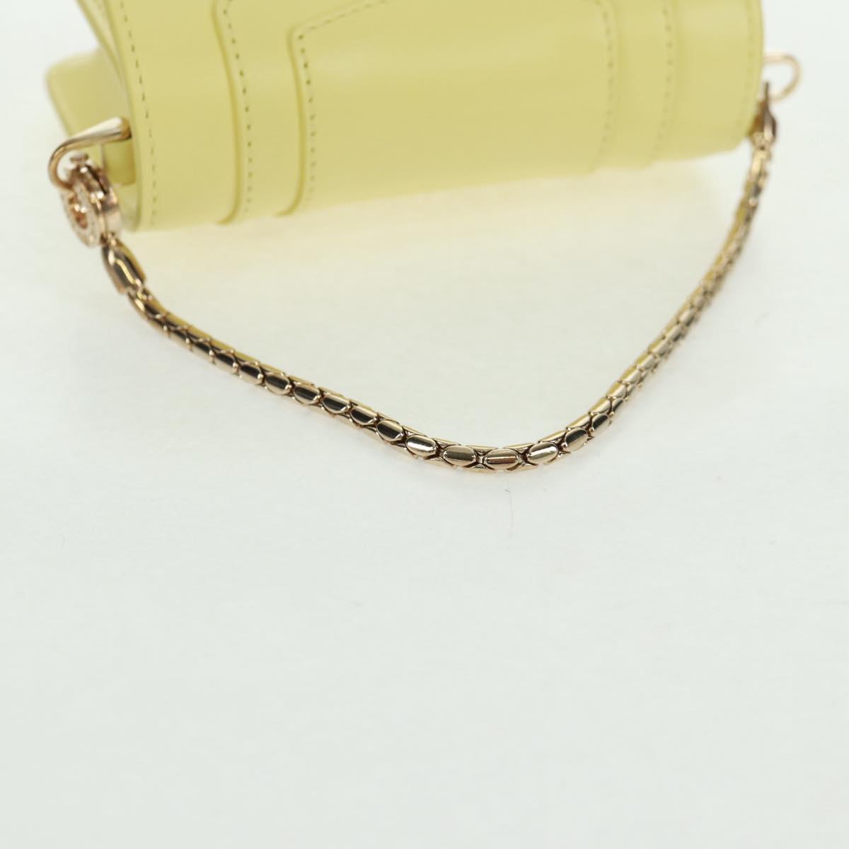 BVLGARI Bag Charm Leather Yellow Auth 158221SM