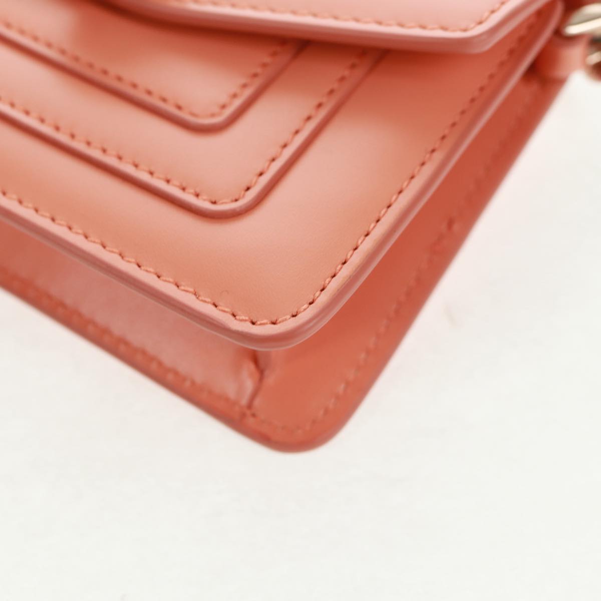 BVLGARI Bag Charm Leather Orange Auth 158222SM