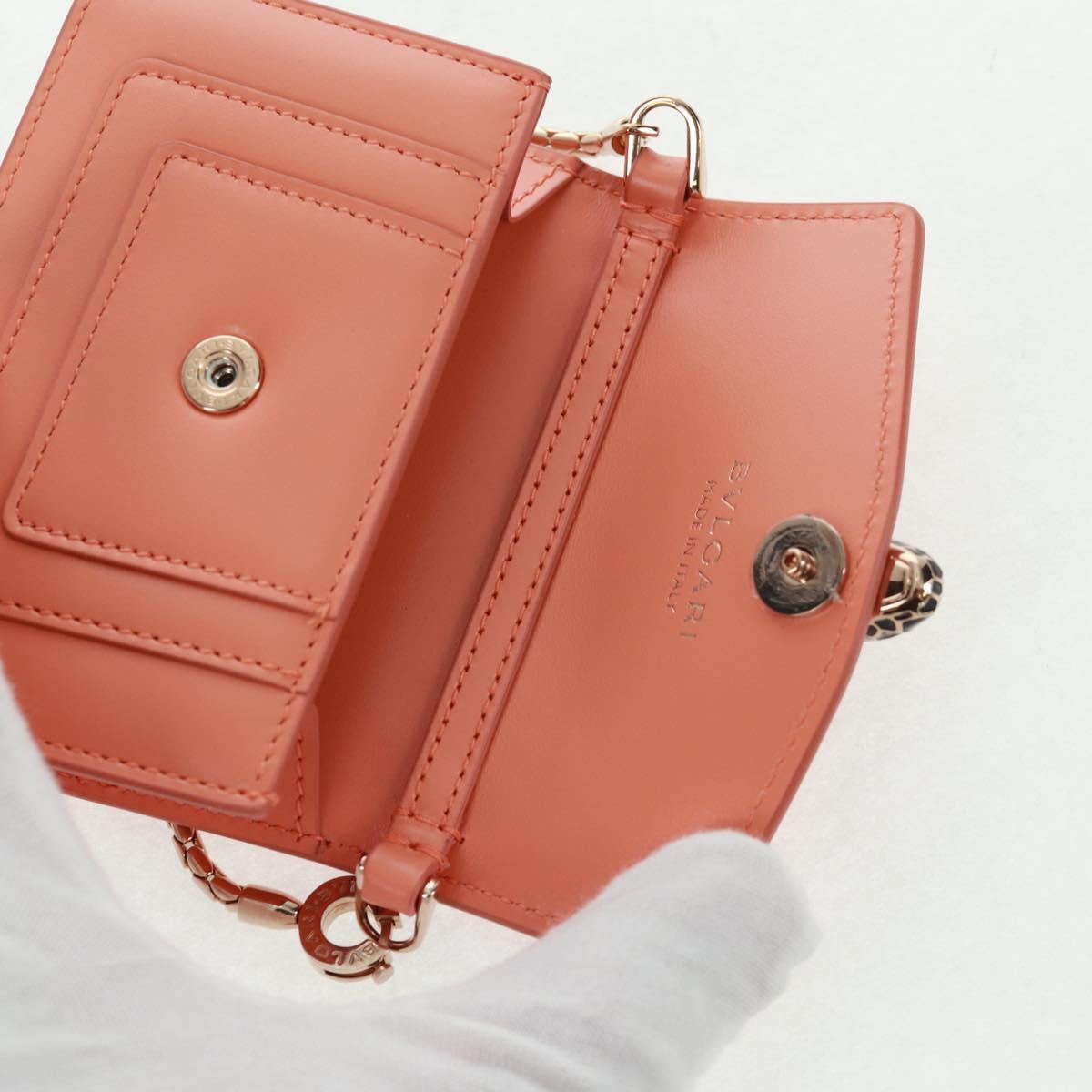 BVLGARI Bag Charm Leather Orange Auth 158222SM