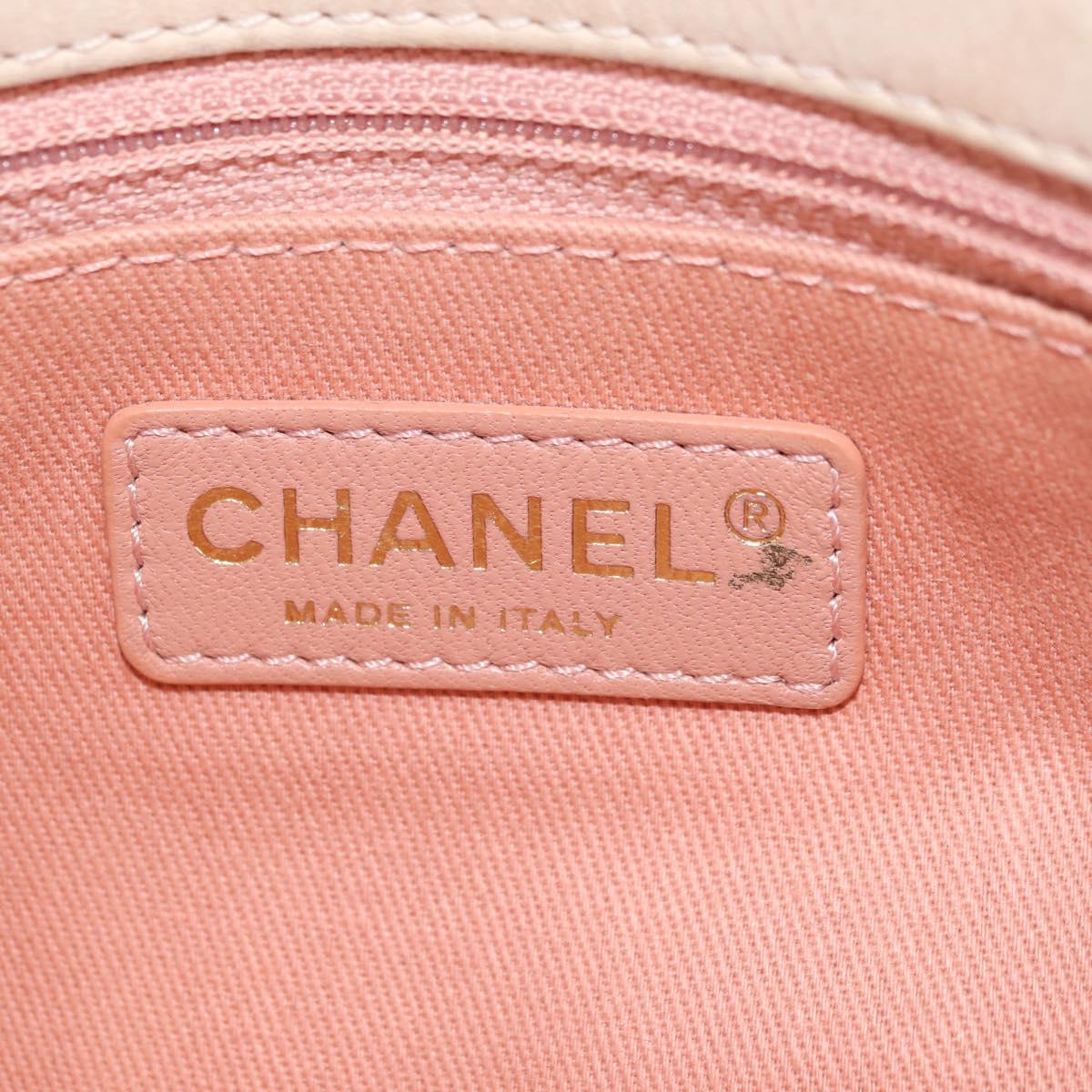 CHANEL Wild Stitch Chain Shoulder Bag Calf Skin Beige Gold CC Auth 158224SAV