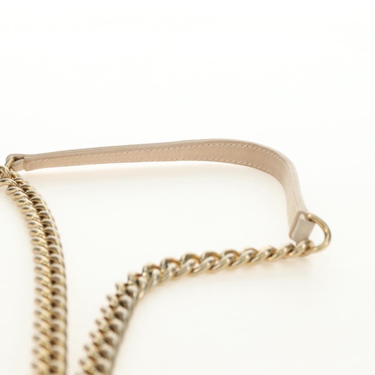 CHANEL Wild Stitch Chain Shoulder Bag Calf Skin Beige Gold CC Auth 158224SAV