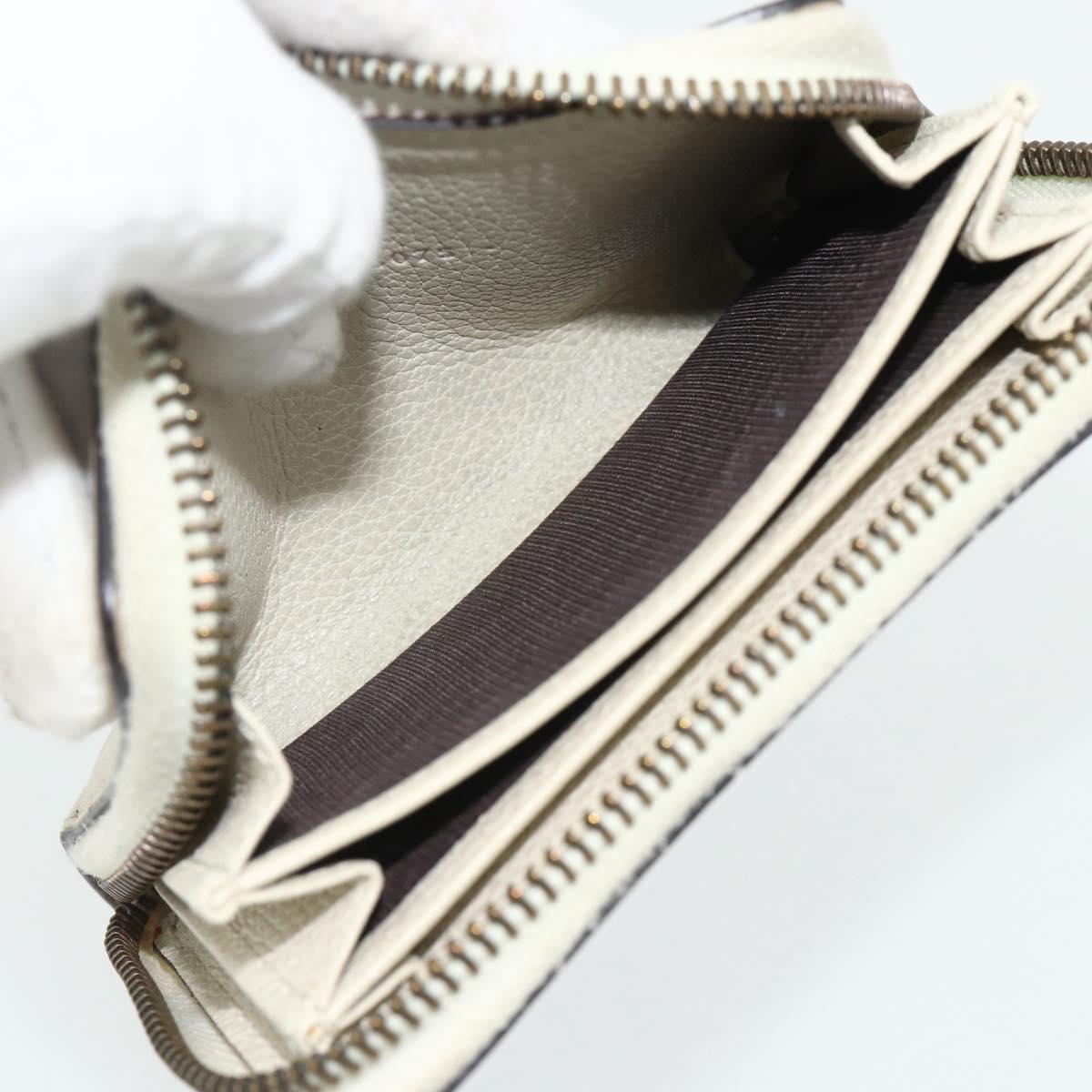 GUCCI Coin Purse Leather White Gold 496319 Auth 158225