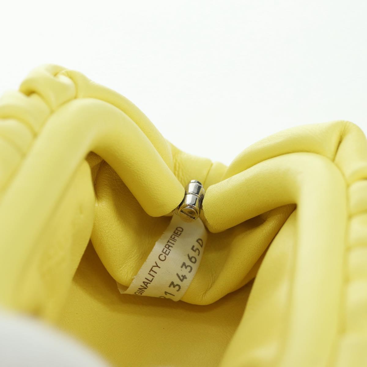 BOTTEGA VENETA Pouch Shoulder Bag Leather Yellow Auth 158228V