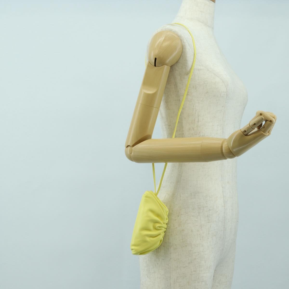 BOTTEGA VENETA Pouch Shoulder Bag Leather Yellow Auth 158228V