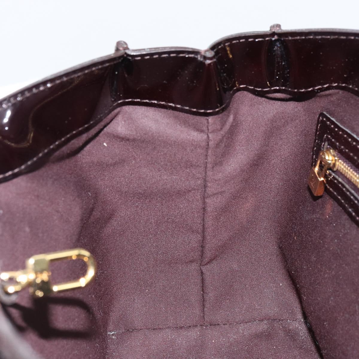 LOUIS VUITTON Monogram Vernis Wilshire PM Hand Bag Amarante M93641 Auth 158237