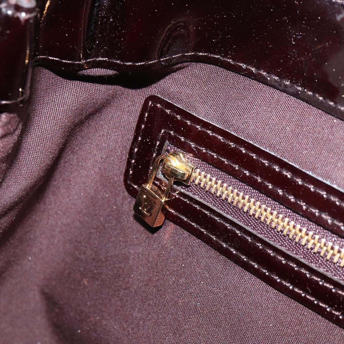 LOUIS VUITTON Monogram Vernis Wilshire PM Hand Bag Amarante M93641 Auth 158237