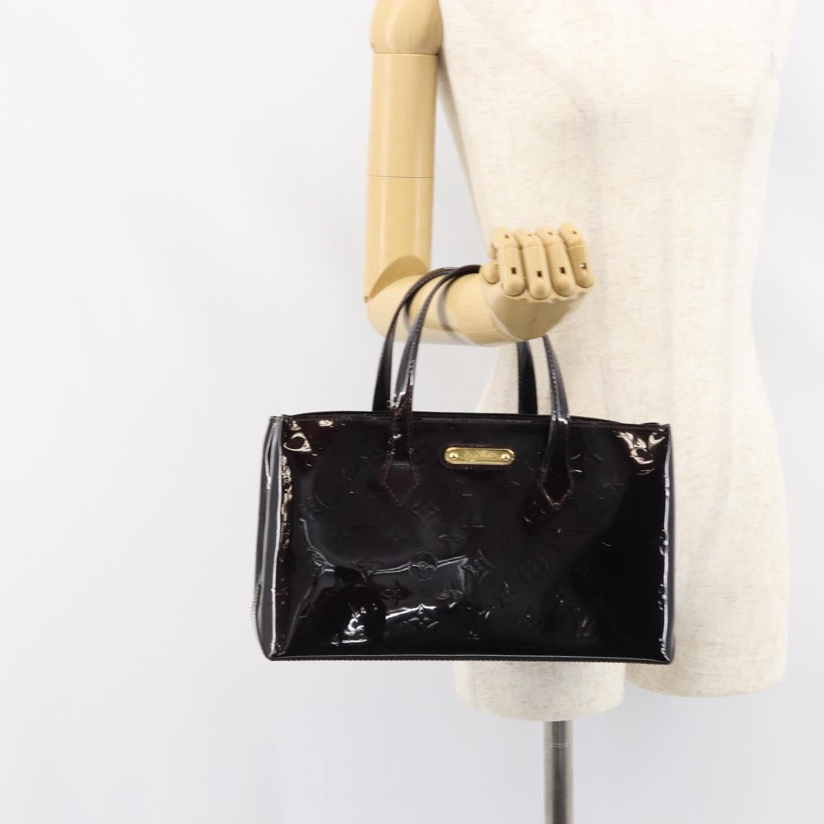 LOUIS VUITTON Monogram Vernis Wilshire PM Hand Bag Amarante M93641 Auth 158237