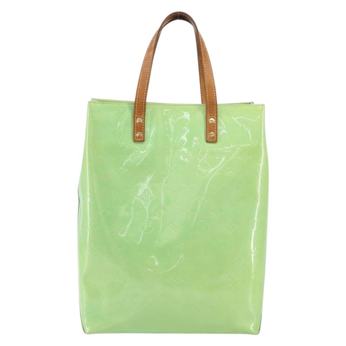 LOUIS VUITTON Monogram Vernis Reade MM Hand Bag Peppermint M91305 LV Auth 158238