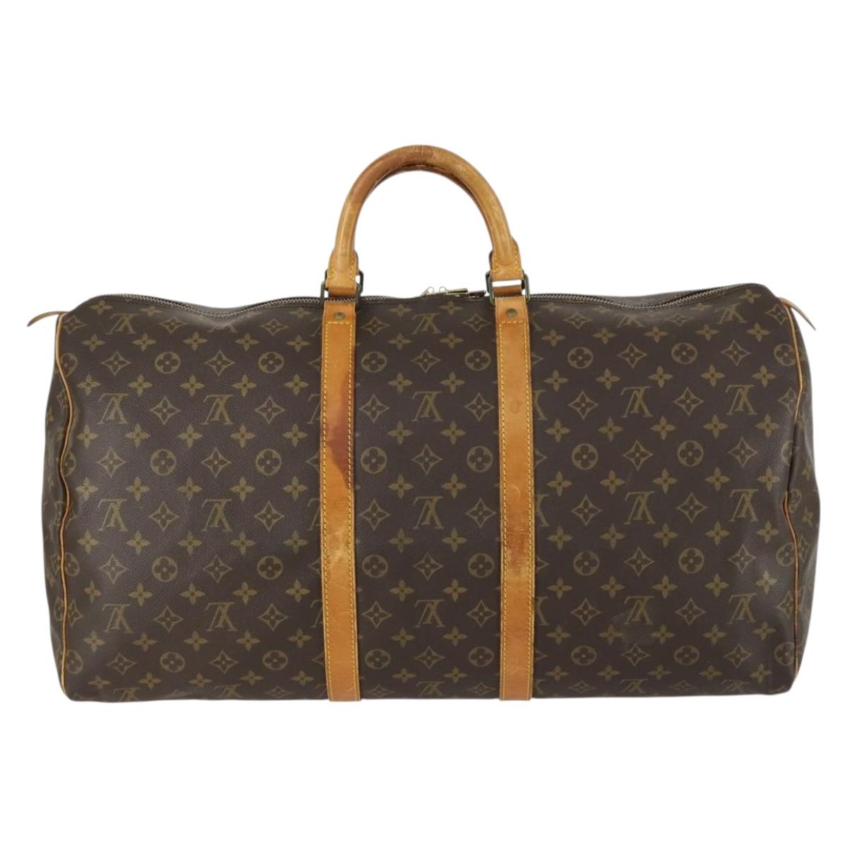 LOUIS VUITTON Monogram Keepall 55 Boston Bag M41424 LV Auth 158289
